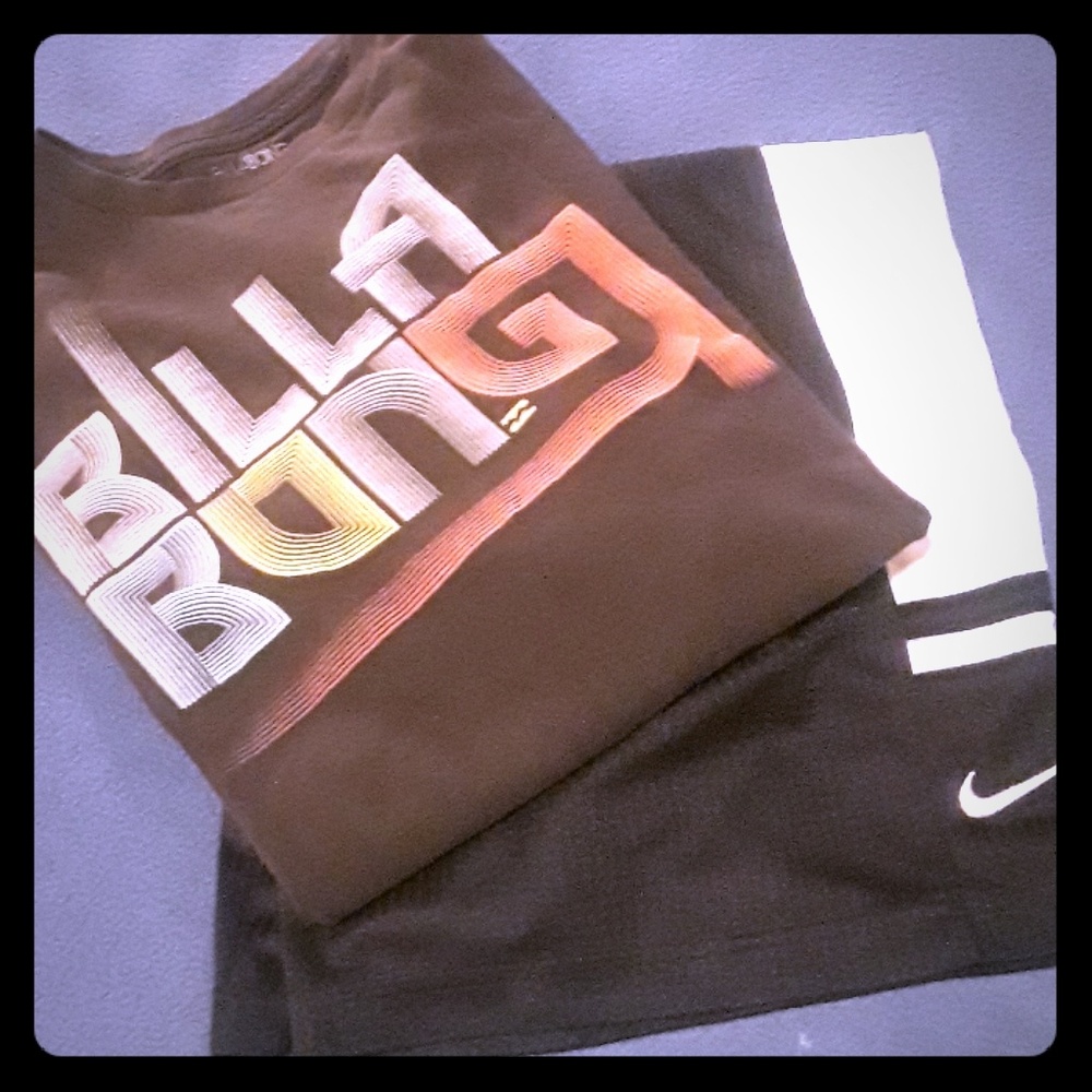 Black Nike shorts with the T-shirt to match
